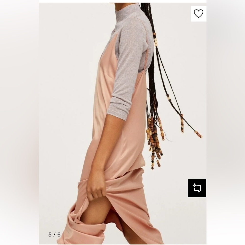 Mango MNG Blush Pink Midi or Maxi slip dress size small - Picture 3 of 16